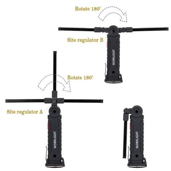 360° Rotation Inspection Lamp LED + COB Flexible Cordless Rechargeable Work Light by DailySale