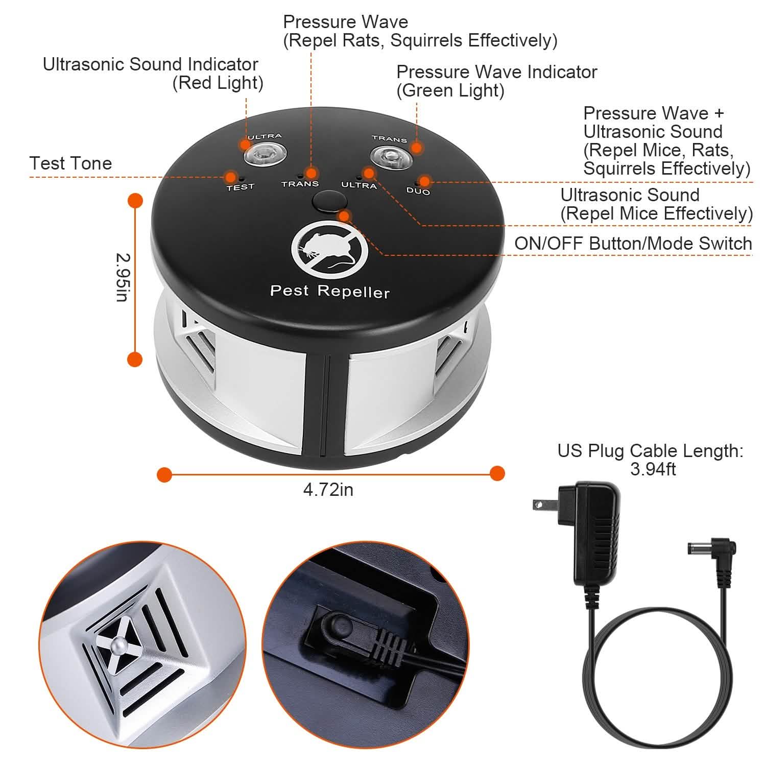 360° Ultrasonic Pest Repeller Electronic Plug-in Pest Control by DailySale