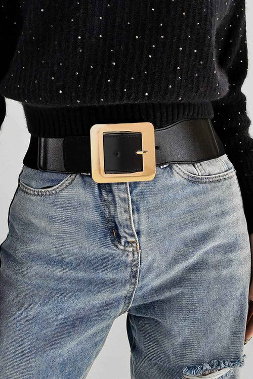 Alloy Buckle PU Leather Belt by Wild and Free Boutique