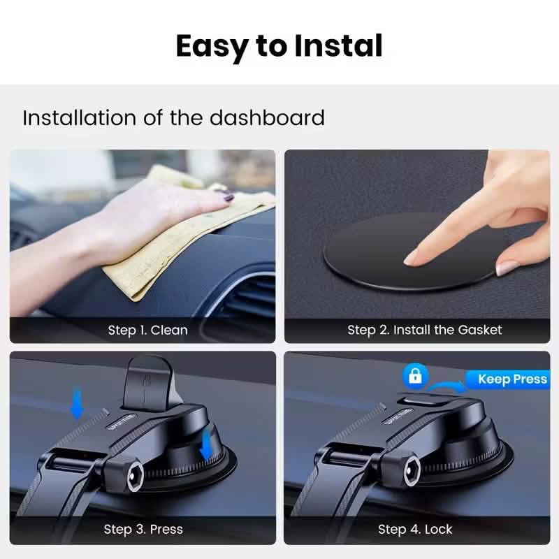 TOPK D38C Car Phone Holder – Adjustable Dashboard Mount by DailySale