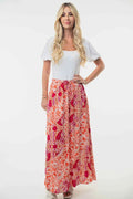 White Birch Full Size High Waisted Floral Woven Skirt