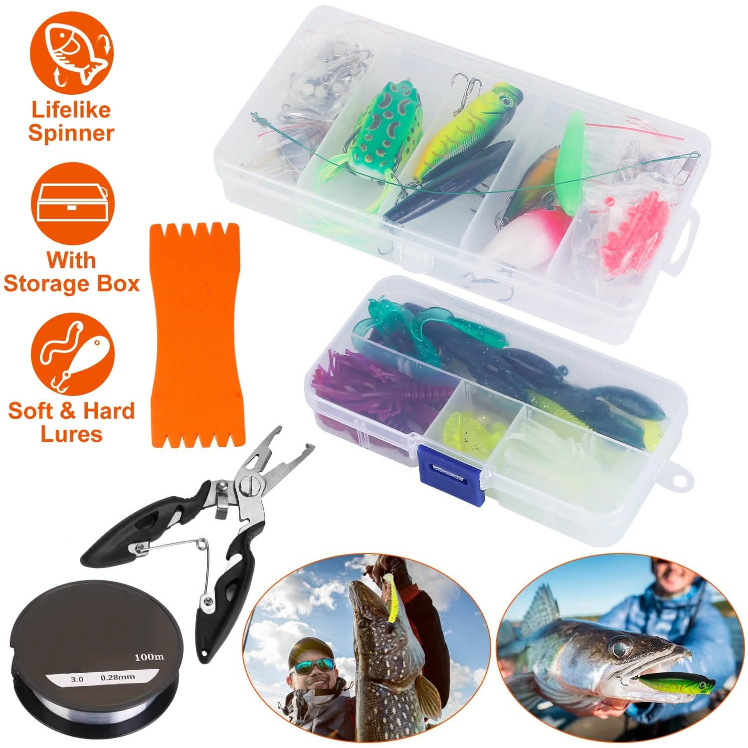 383-Piece: Fishing Lures Tackle Box by DailySale