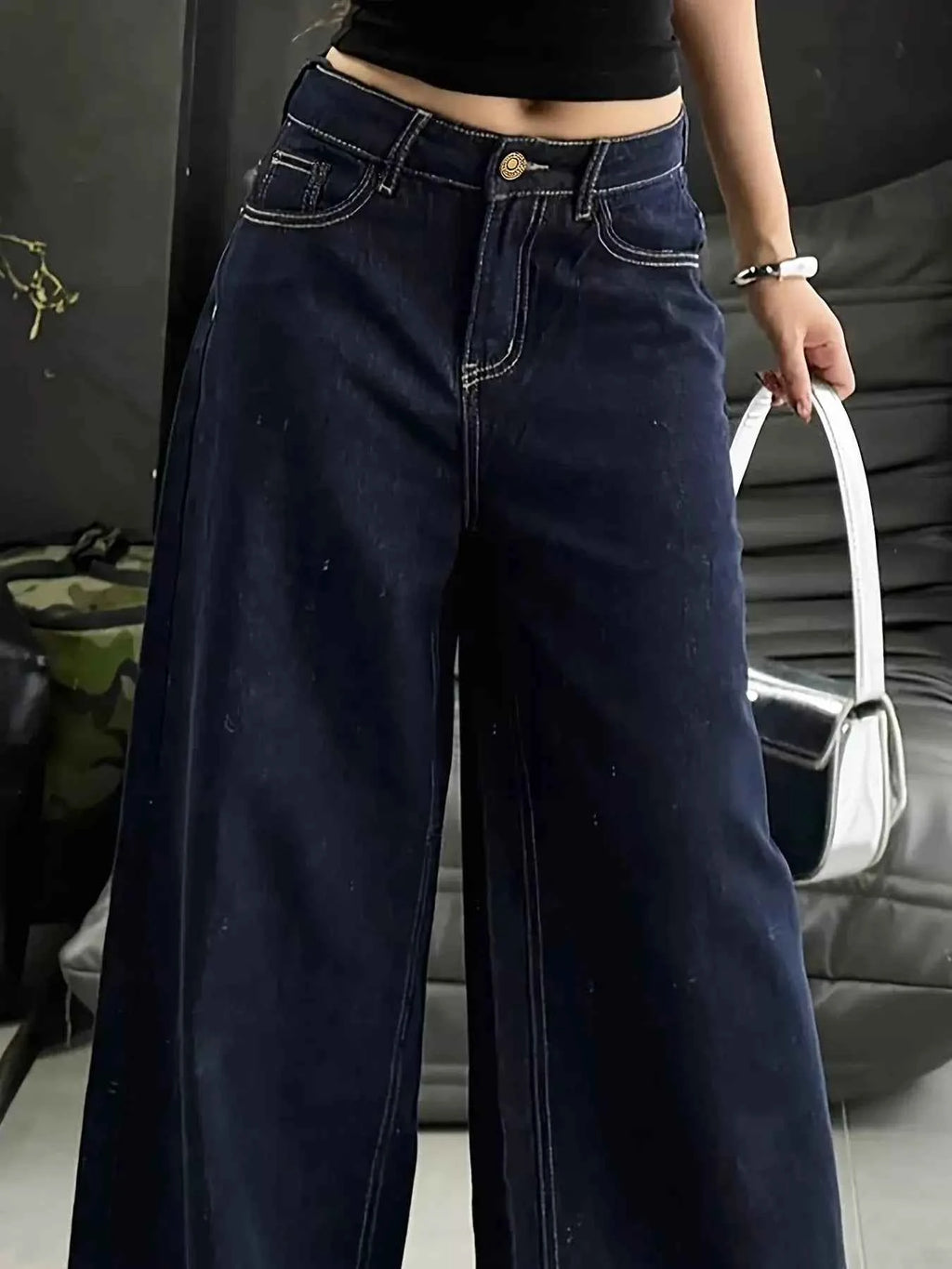Wide Leg Denim Jeans