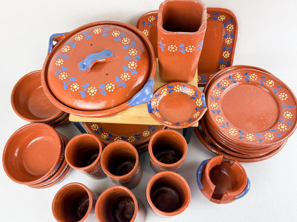 Michoacan Red Clay Pottery Dinnerware Set - Vajilla de Barro by TheMexHub