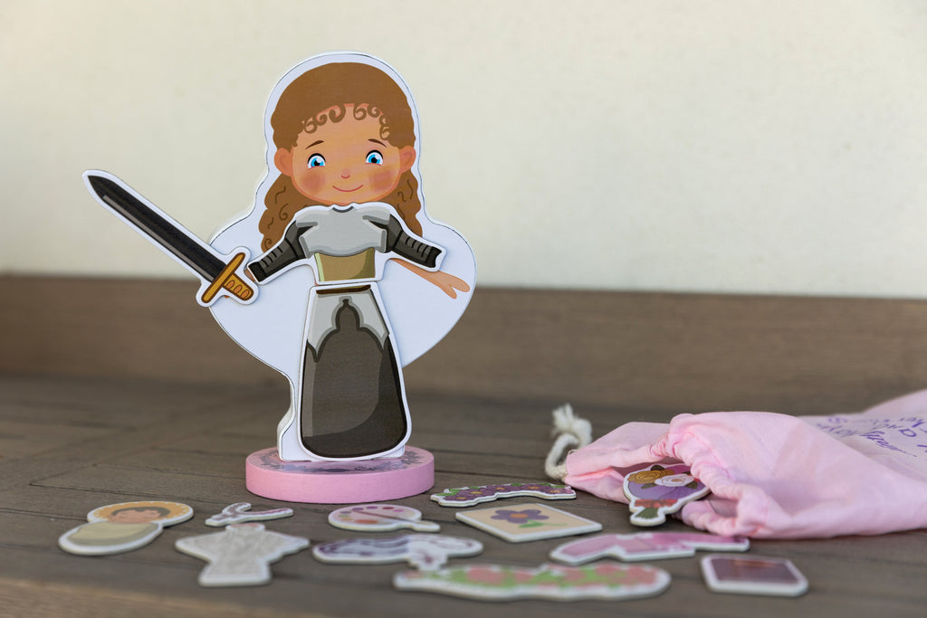 My Saint Thérèse, A magnetic wooden dress-up doll set by Saintly Heart
