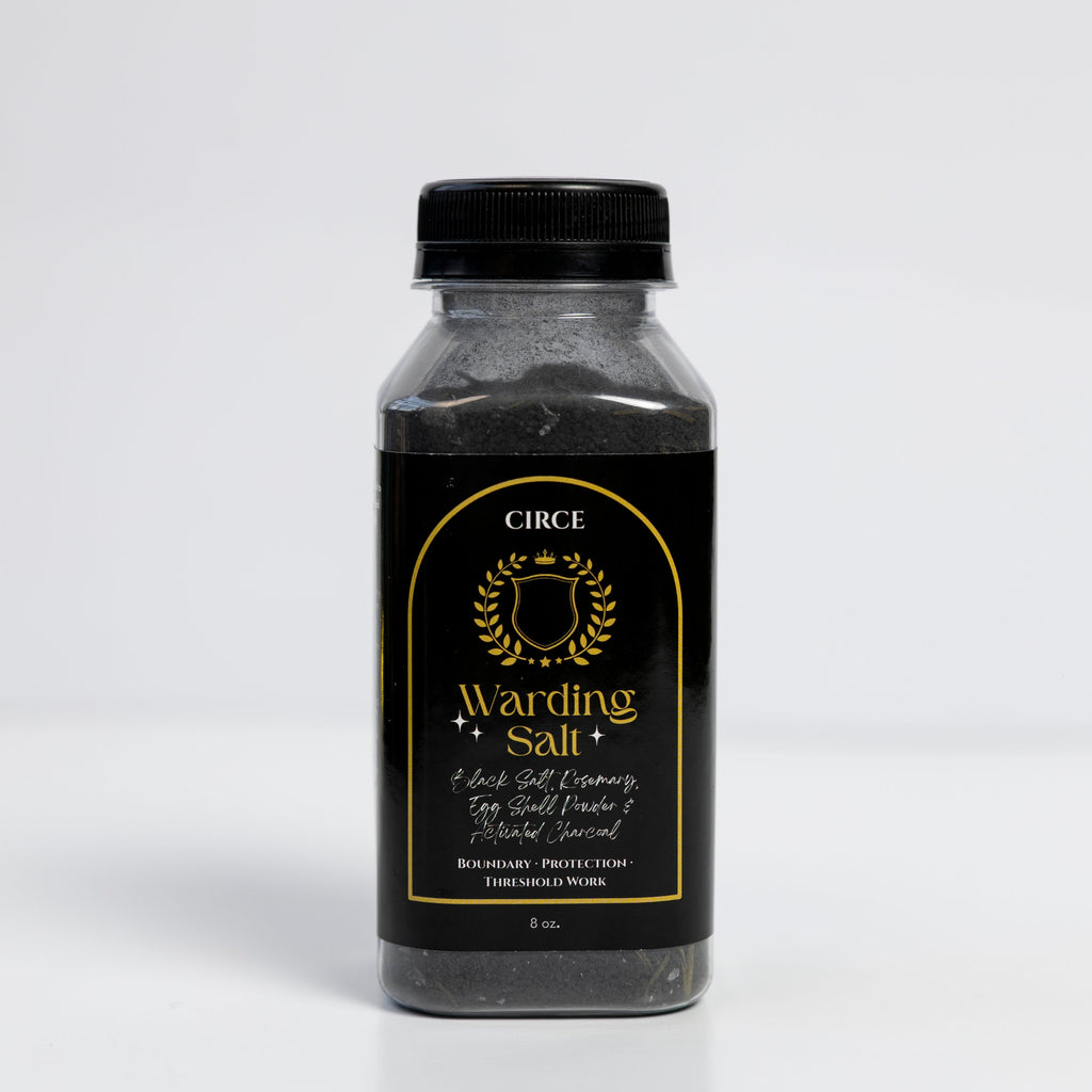 Warding Salt – Ritual Protection Blend with Black Salt, Rosemary & Activated Charcoal (8 oz) by Circe Boutique