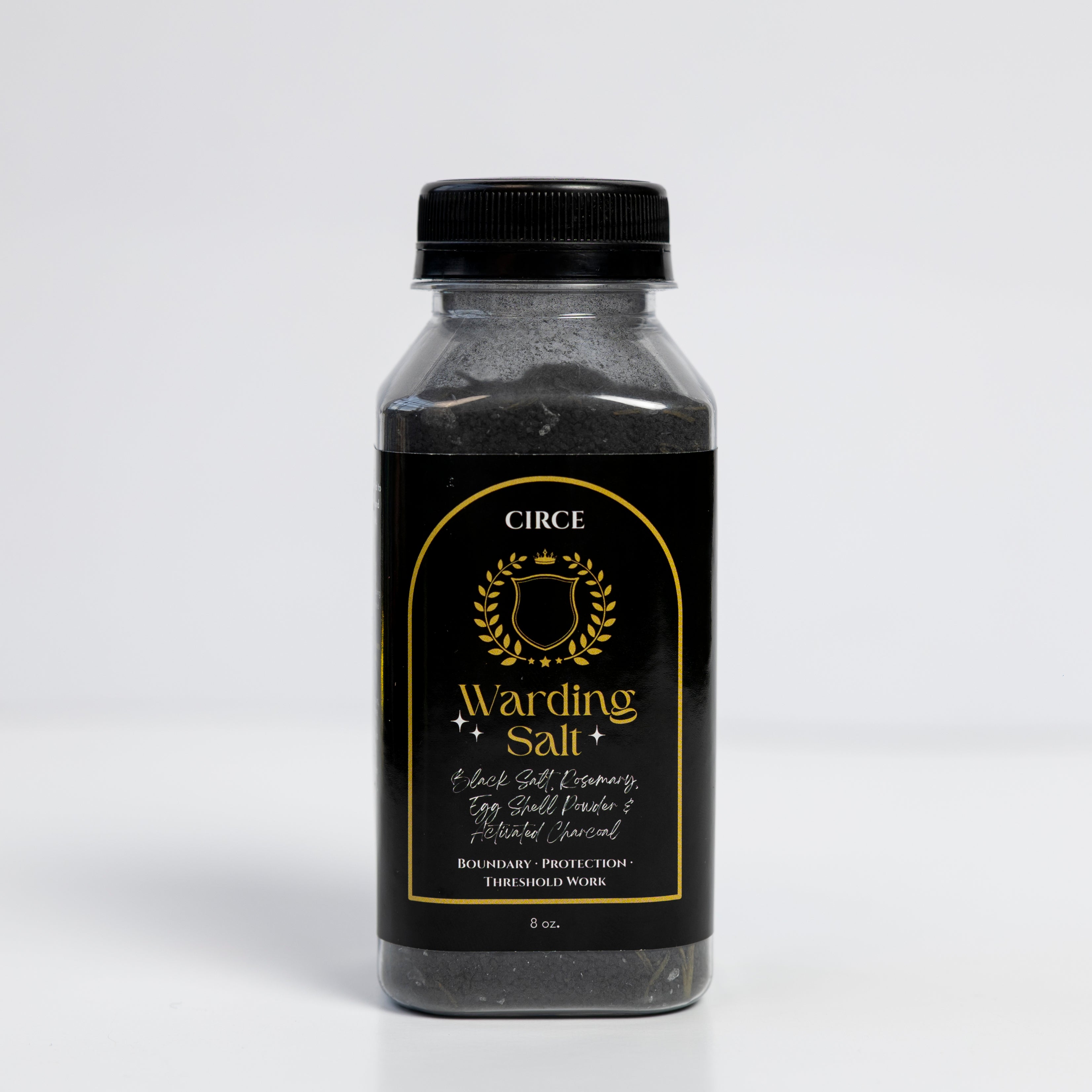 Warding Salt – Ritual Protection Blend with Black Salt, Rosemary & Activated Charcoal (8 oz) by Circe Boutique