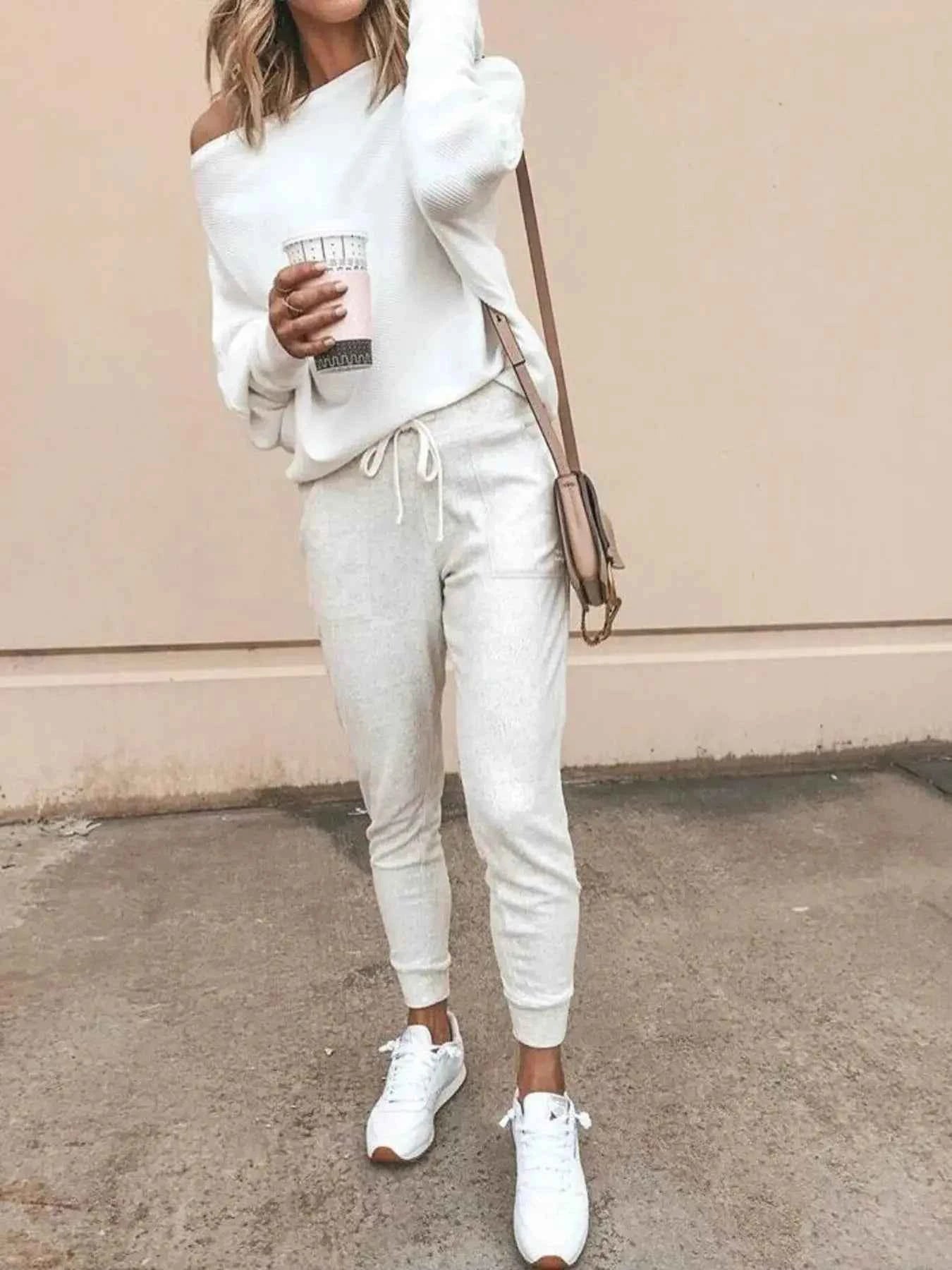 Full Size Ribbed One Shoulder Sweater