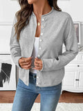 Button Front Long Sleeve Cardigan