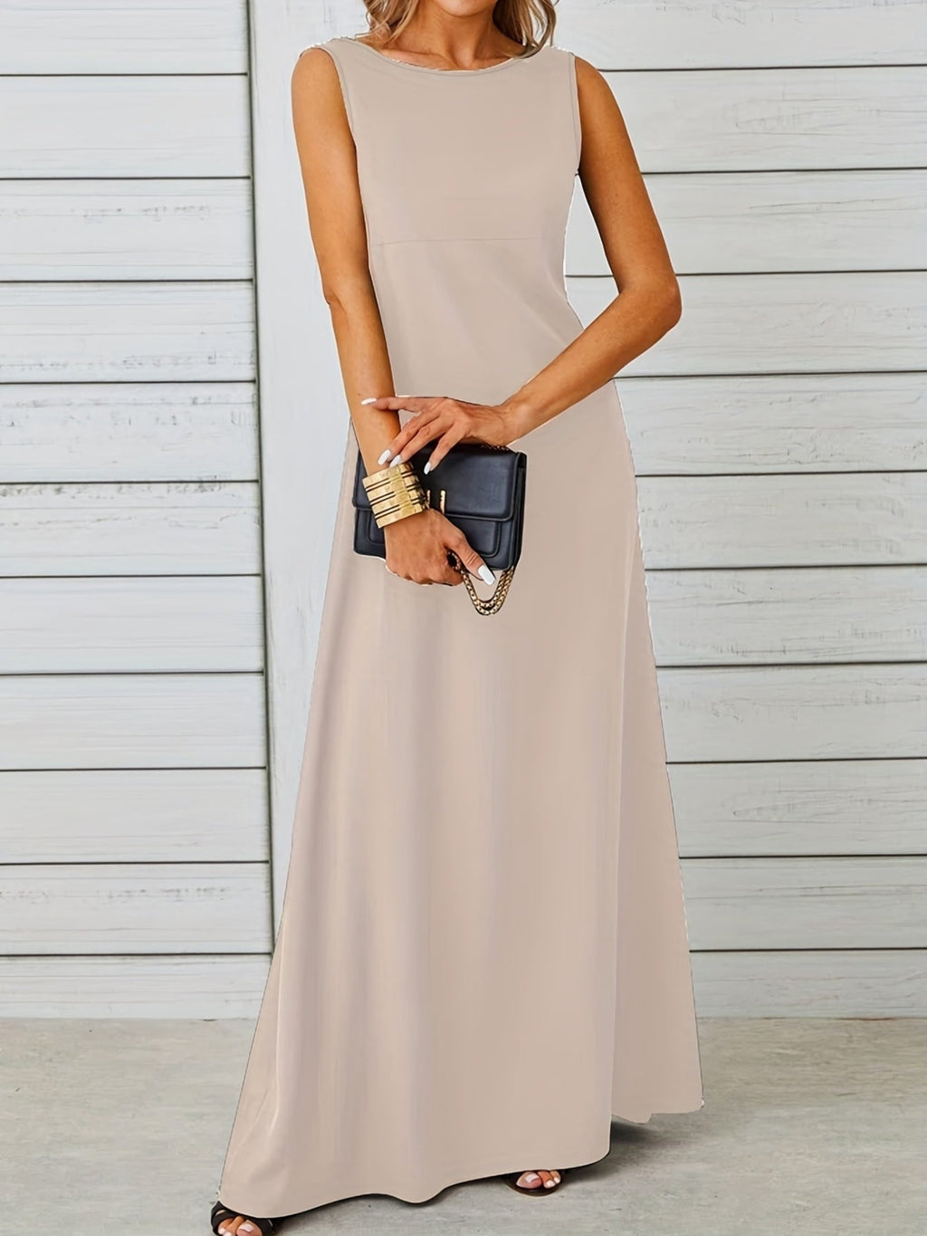 Sleeveless Flowy Maxi Dress by Shopiebay