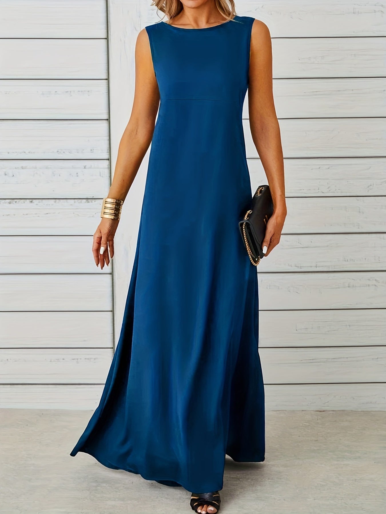 Sleeveless Flowy Maxi Dress by Shopiebay