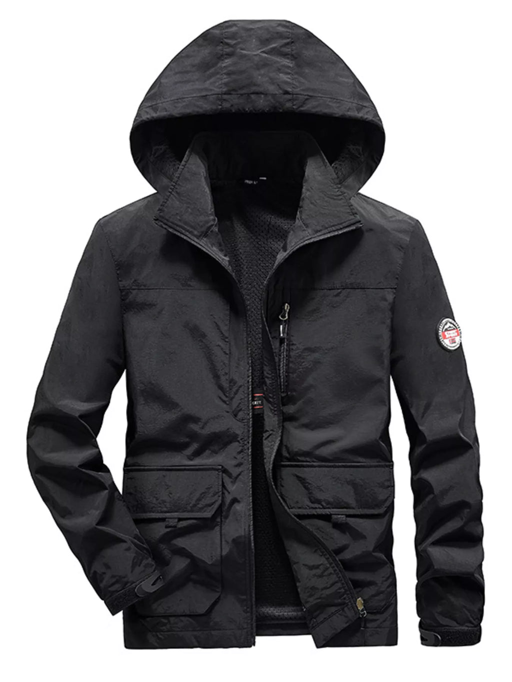 Men's Plus Size Lightweight Hooded Windproof Outdoor Jacket
