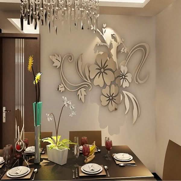 3D Mirror Flower Removable Wall Sticker by DailySale
