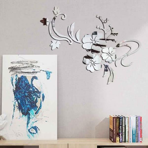 3D Mirror Flower Removable Wall Sticker by DailySale