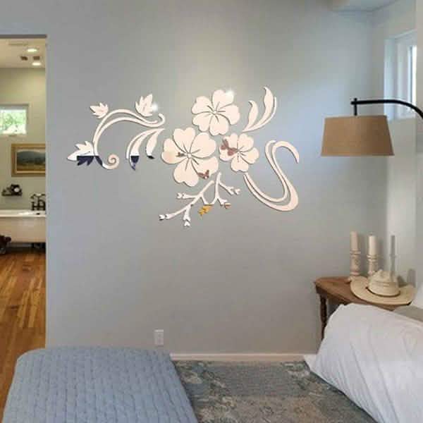 3D Mirror Flower Removable Wall Sticker by DailySale