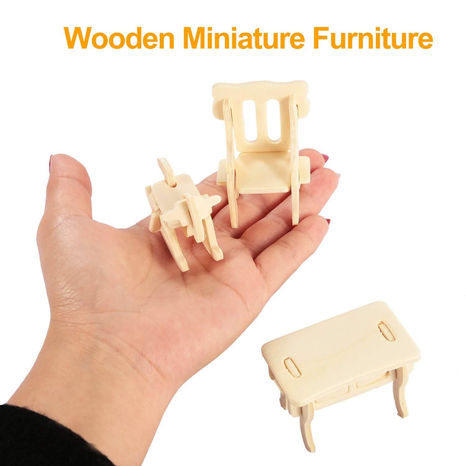 3D Wooden Dollhouse Furniture Puzzles by DailySale