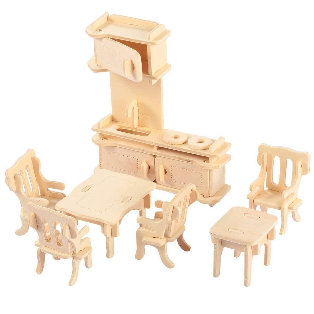 3D Wooden Dollhouse Furniture Puzzles by DailySale