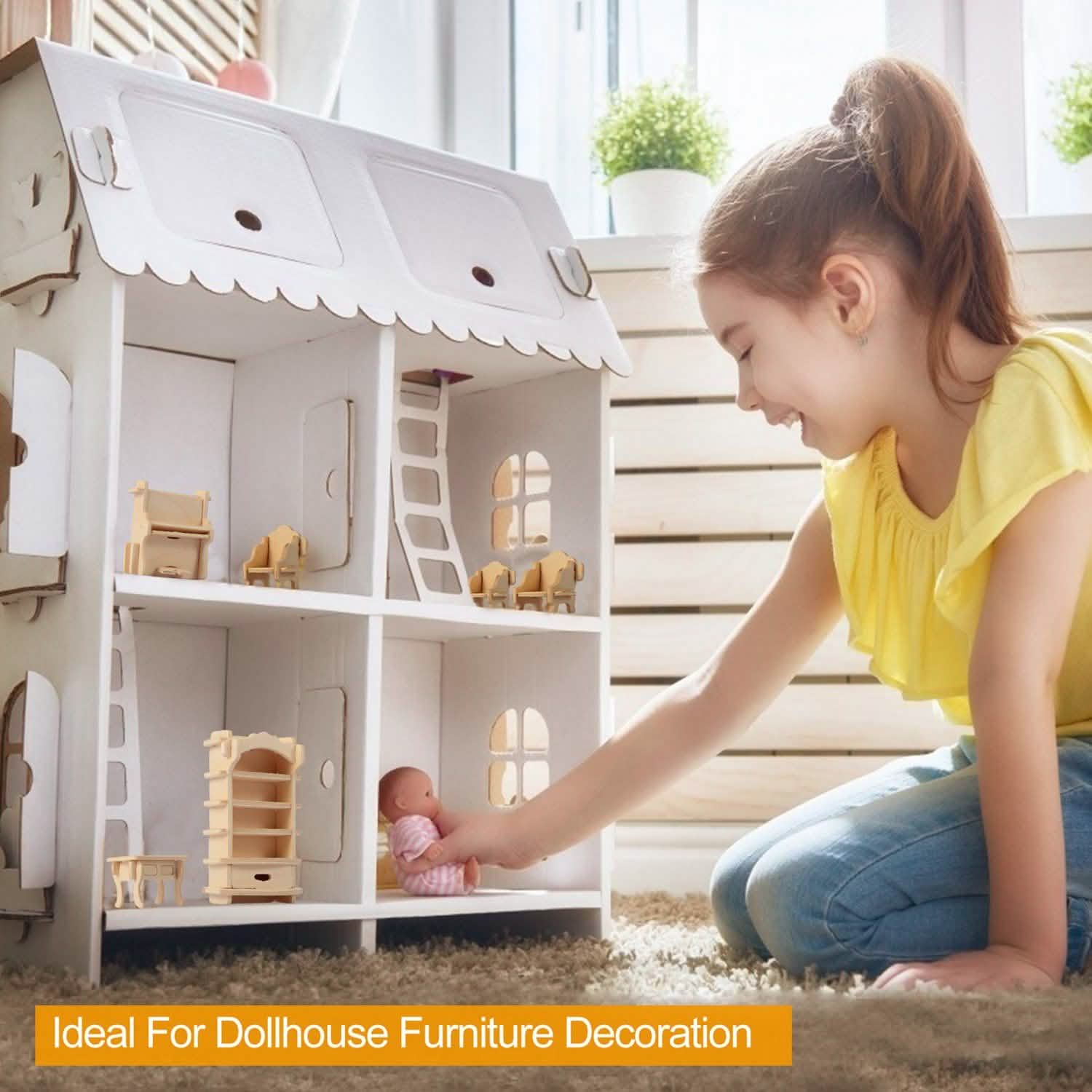 3D Wooden Dollhouse Furniture Puzzles by DailySale