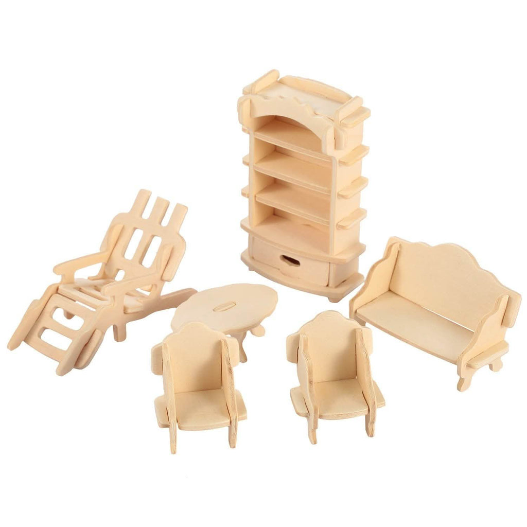 3D Wooden Dollhouse Furniture Puzzles by DailySale