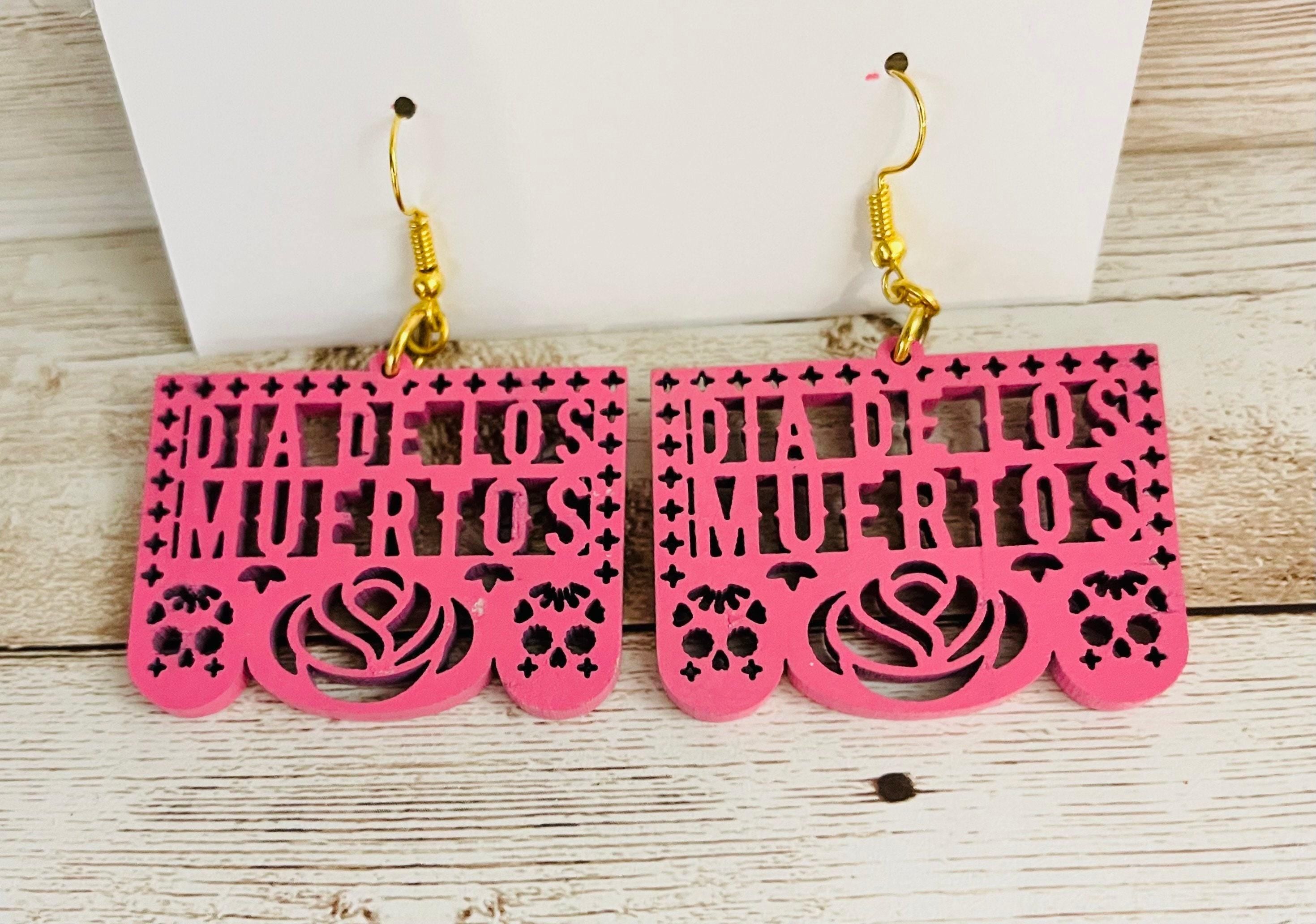 2x Day of the Dead Earrings 2 Pares de Aretes de Dia de Muerto by Chica Mexico