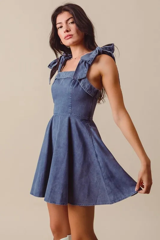SO ME Fit and Flare Washed Gameday Dress by Selvanelle