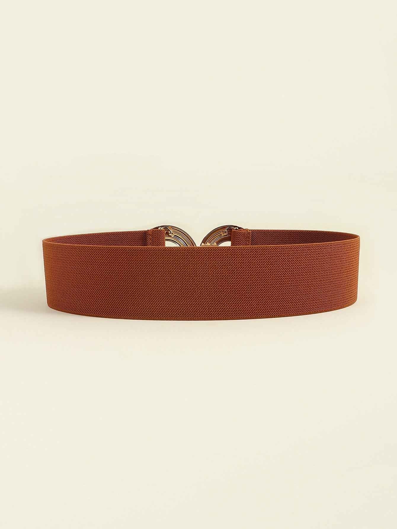 Geometric Buckle Elastic Wide Belt