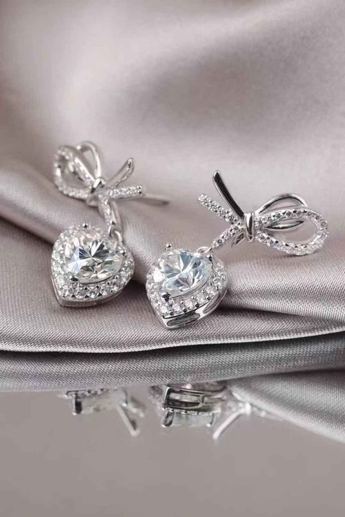 2 Carat Moissanite 925 Sterling Silver Heart Earrings by Wild and Free Boutique