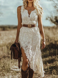 Full Size Asymmetrical Hem Sleeveless Lace Dress Plus Size by Shopiebay