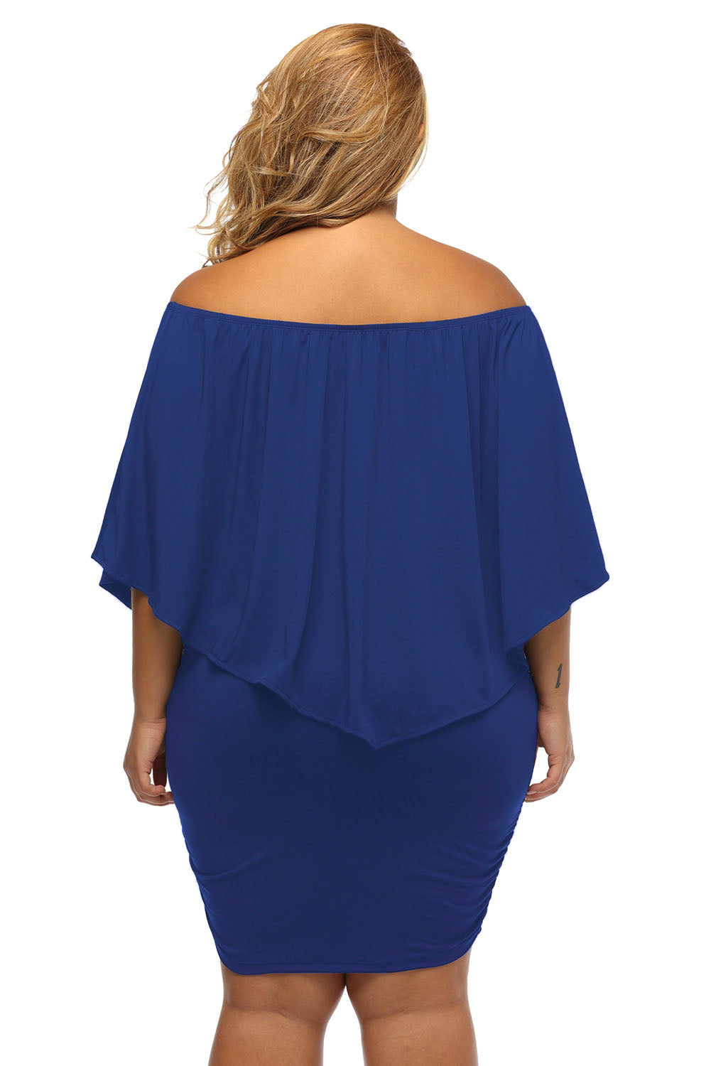 Plus size  Dressing Layered Fiery Red Mini Poncho Dress