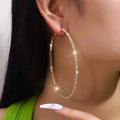 Women's Rhinestone Hoop Earrings – Large Stainless Steel Bling Hoops by DailySale