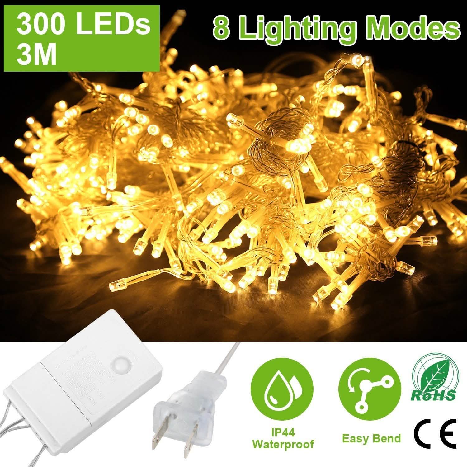3M 300 LEDs String Curtain Light with Remote by DailySale