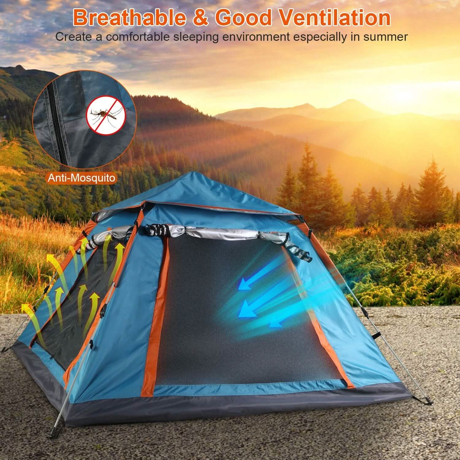 4-5 Person Camping Tent Outdoor Foldable Waterproof Tent by DailySale
