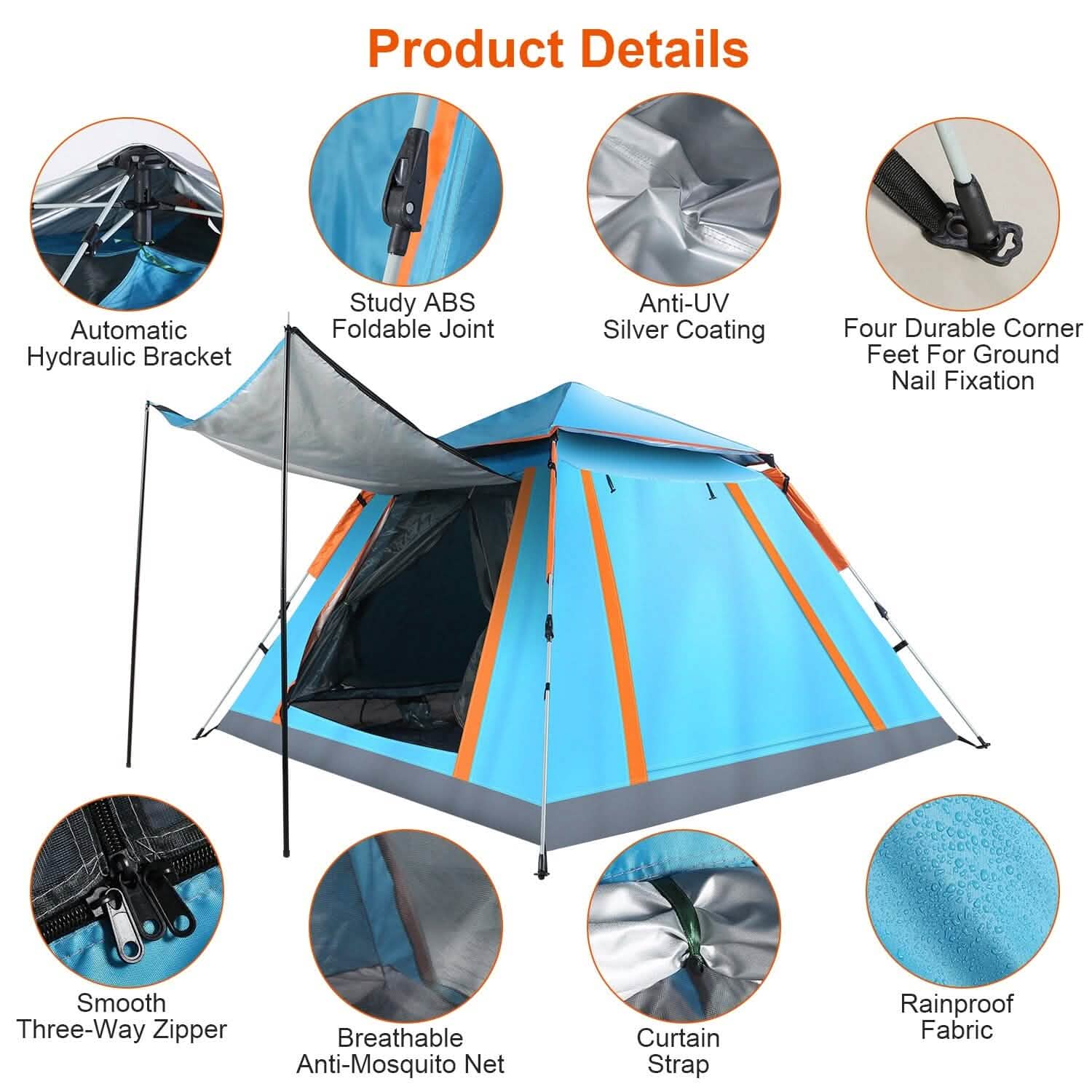 4-5 Person Camping Tent Outdoor Foldable Waterproof Tent by DailySale