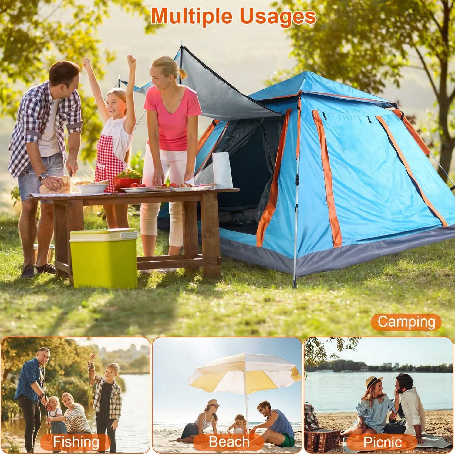 4-5 Person Camping Tent Outdoor Foldable Waterproof Tent by DailySale