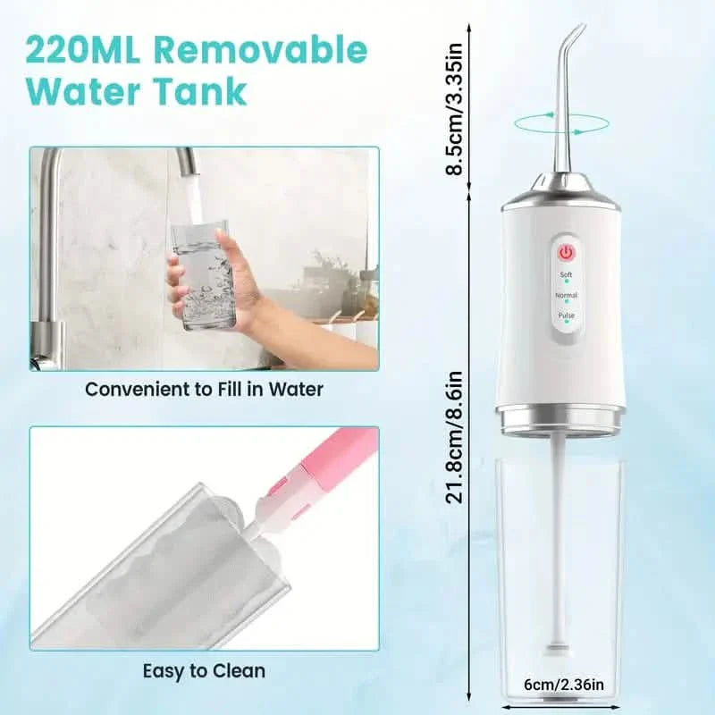 4-in-1 Cordless Water Flossers Oral Irrigator With DIY Mode 4 Jet Tips by DailySale