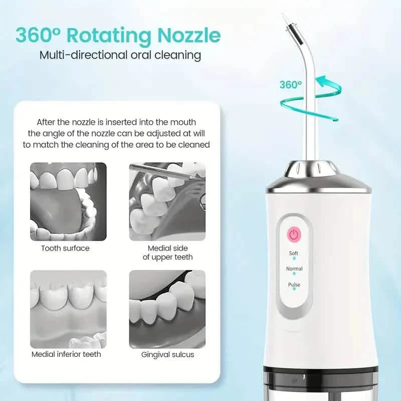 4-in-1 Cordless Water Flossers Oral Irrigator With DIY Mode 4 Jet Tips by DailySale