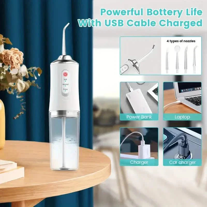 4-in-1 Cordless Water Flossers Oral Irrigator With DIY Mode 4 Jet Tips by DailySale