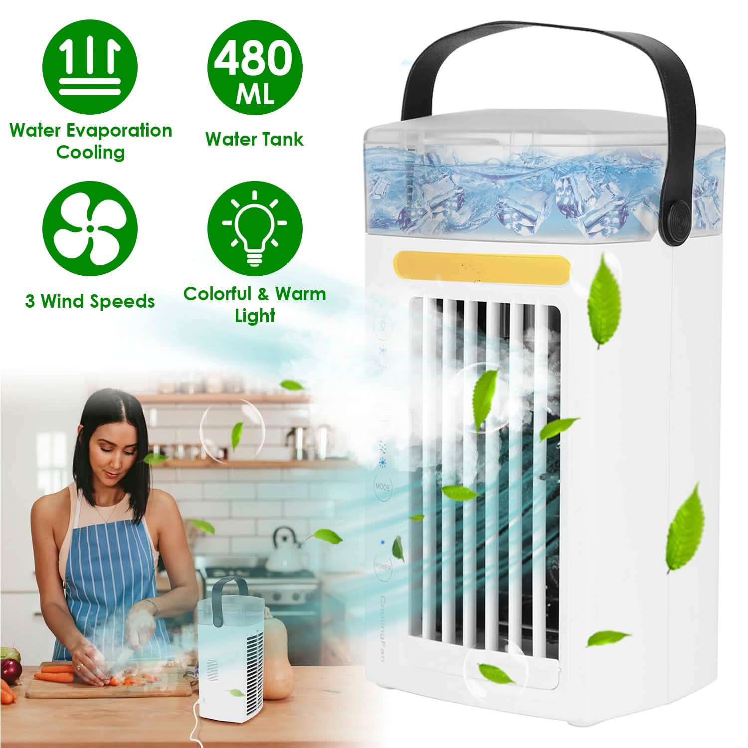 4-in-1 Evaporative Air Cooler Water Mist Cooling Fan by DailySale
