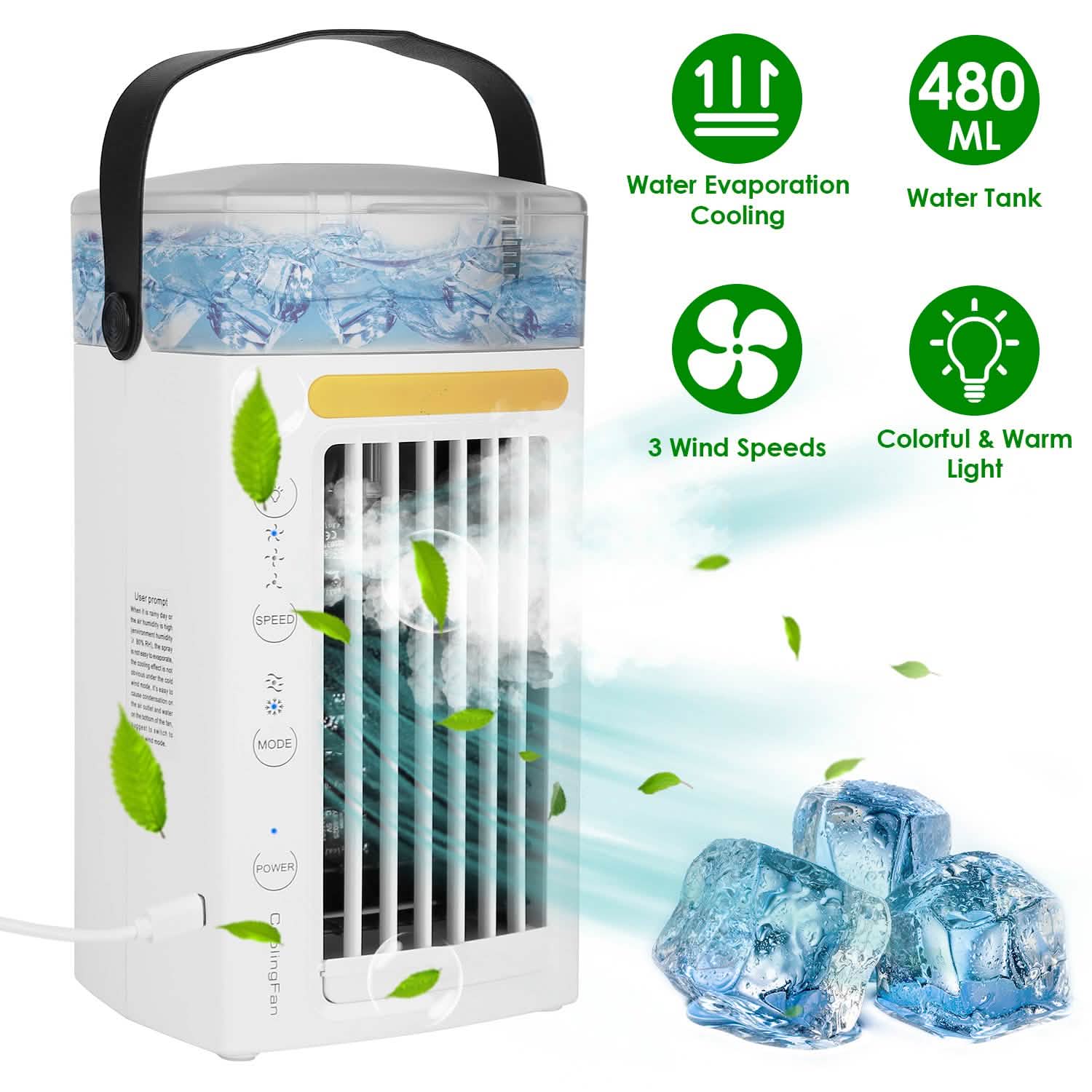 4-in-1 Evaporative Air Cooler Water Mist Cooling Fan by DailySale