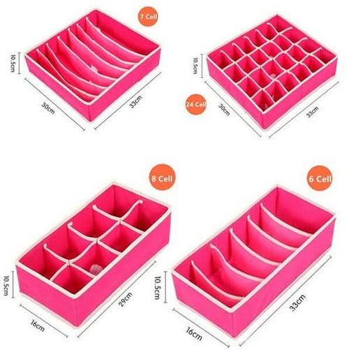 4-Pack: Collapsible Drawer Organizers - Pink by DailySale