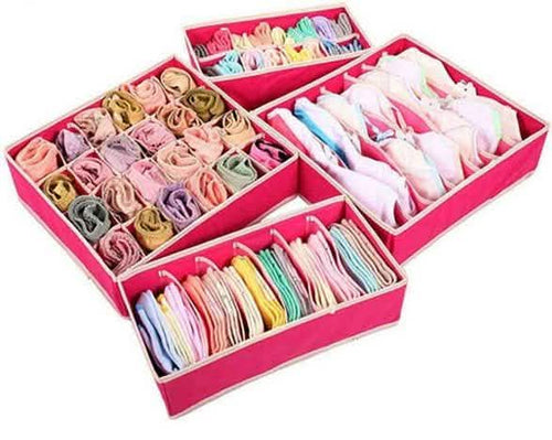 4-Pack: Collapsible Drawer Organizers - Pink by DailySale