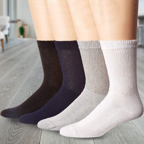 4-Pack: Comfortable Non-Binding Diabetic Crew Socks by DailySale