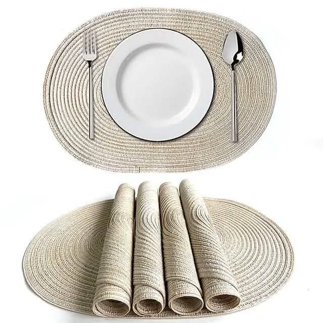 4-Pack: Cotton Oval Dining Mat by DailySale
