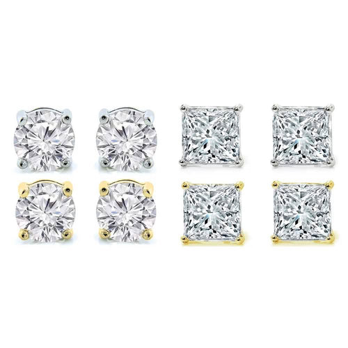 4-Pack: Crystal Stud Earrings Set by DailySale