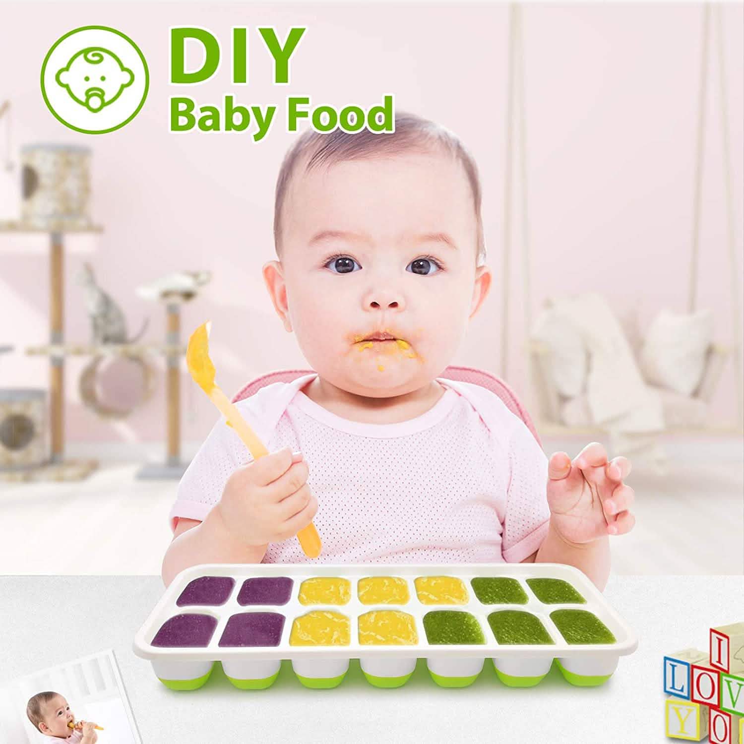 4-Pack: Easy-Release Silicone & Flexible 14-Ice Cube Trays with Spill-Resistant Removable Lid by DailySale