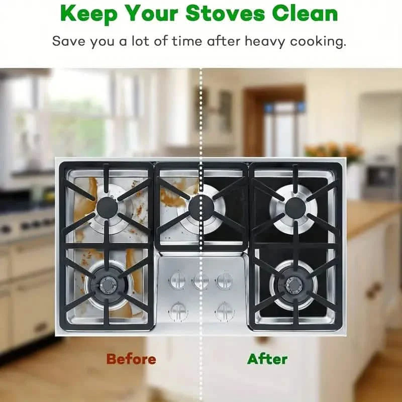 4-Pack: Gas Stove Burner Covers - Reusable Non-Stick PVC Stovetop Protector Liners by DailySale