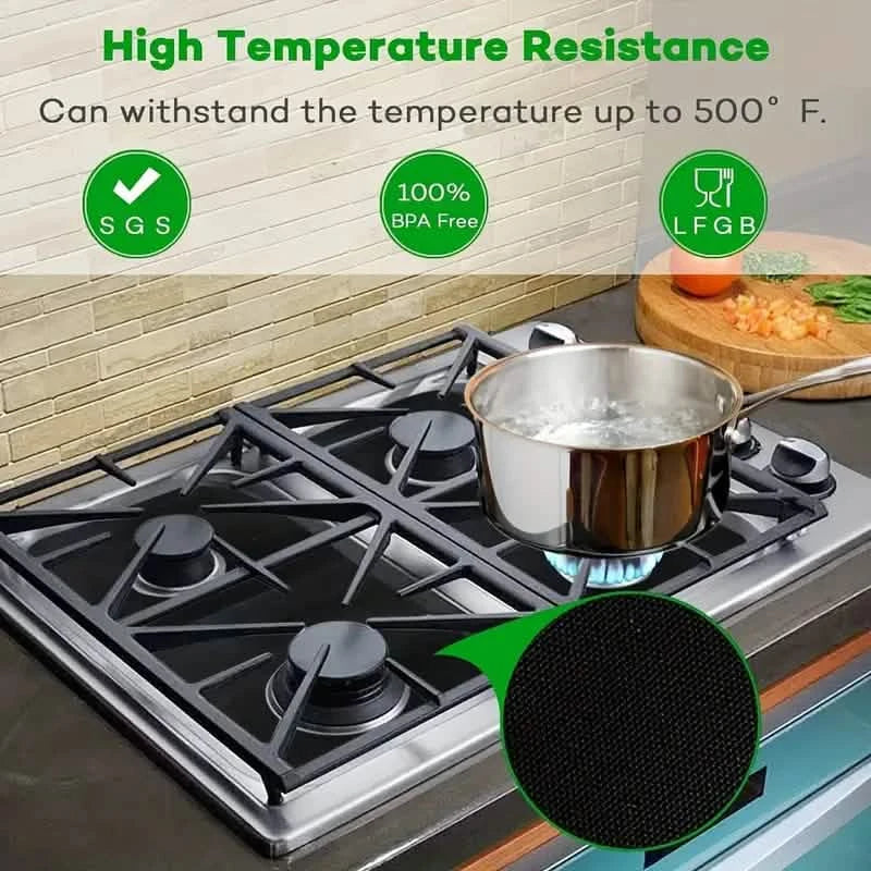4-Pack: Gas Stove Burner Covers - Reusable Non-Stick PVC Stovetop Protector Liners by DailySale