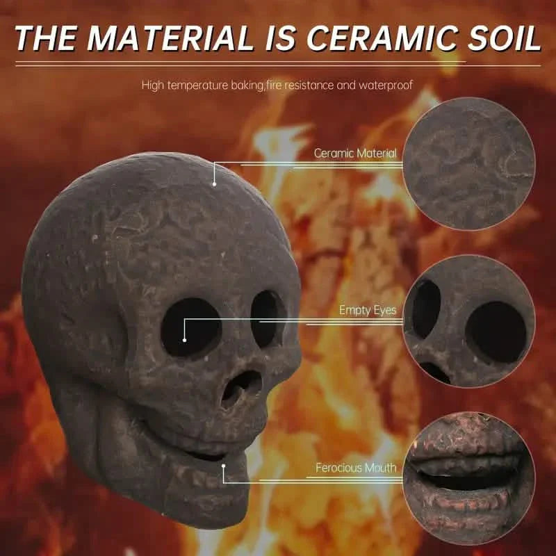 4-Pack: Halloween Fire Pit Skull Ceramic Props by DailySale