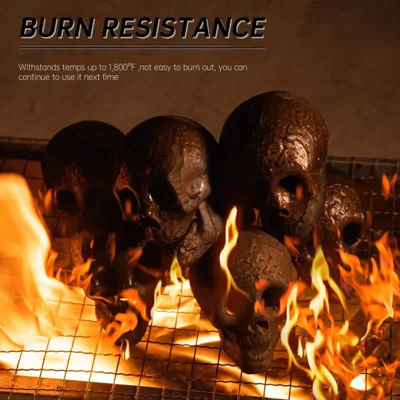 4-Pack: Halloween Fire Pit Skull Ceramic Props by DailySale
