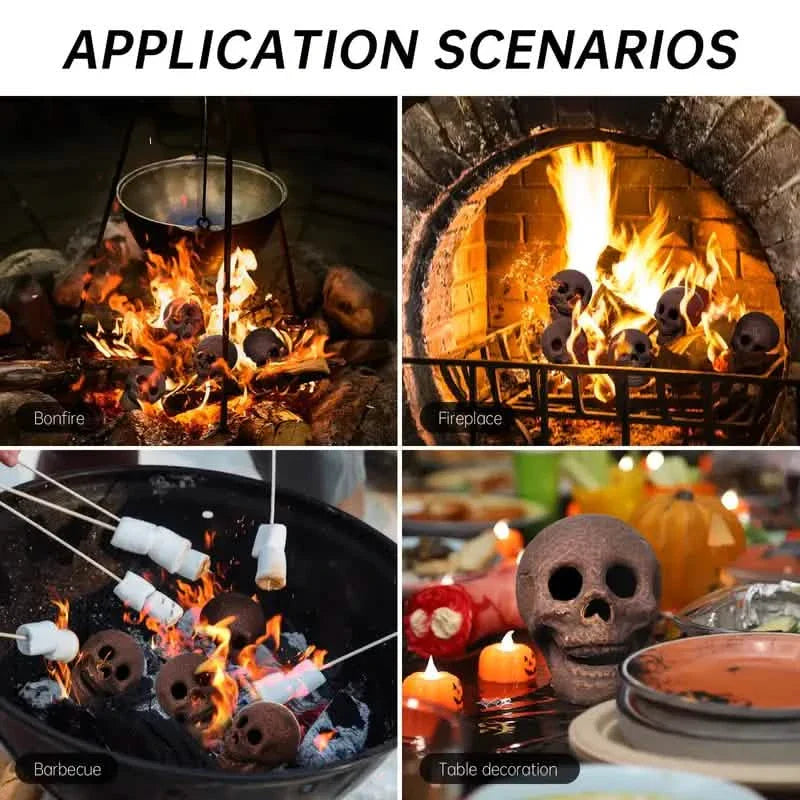 4-Pack: Halloween Fire Pit Skull Ceramic Props by DailySale